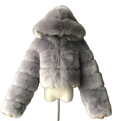 China Breathable Winter Sale Warm Fur Jacket Crop Fur Coat For Women Faux Fur Coat With Hooded for sale