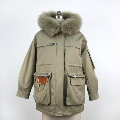 China Wholesale Custom Made Women Anti-wrinkle fur jaket parka gruesa hooded parka for sale