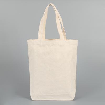 China Anti-theft Popular Cotton Canvas Tote Bag Heavy Duty Gusseted Shopping Bag For Weekend Overnight School Book for sale