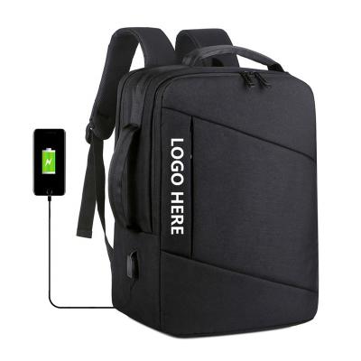 China With Black Trending Wholesale Laptop Backpack 15.6 Inch Large Capacity USB Outdoor Unisex Polyester Office Backpack With USB Charger Port for sale