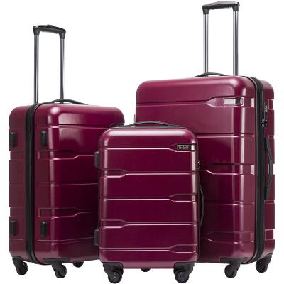 China Travel Designer 3 PC Luggage Long Distance Suitcase Tsa Approved Hard Case Set Luggage On Wheels For Women for sale