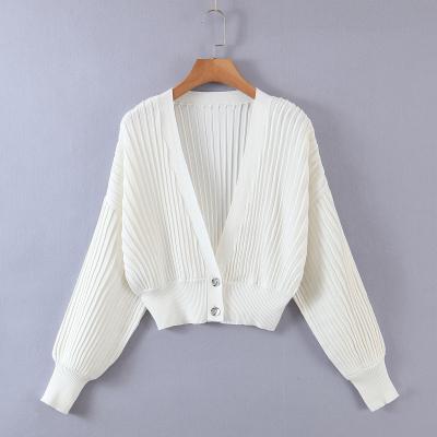 China White Color Long Sleeve Knitwear Women Breathable Single Breasted Cute Jumper Cardigan for sale