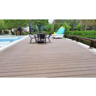 China Modern Coextrusion WPC Interlocking Exterior Decorative Flooring Decking for sale