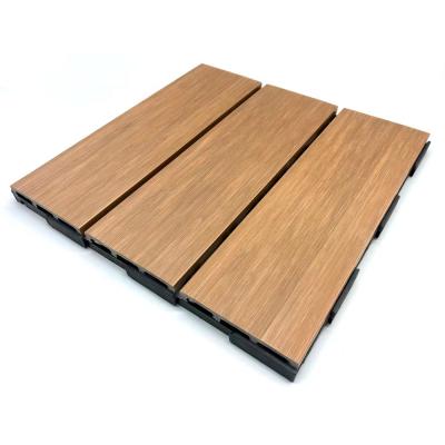 China Modern Coextrusion Wpc Decking DIY Tiles 300x300MM Interlocking Wood Deck Tiles Exterior for sale