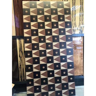 China Modern Luxury Veneer Inlay Ornate 3d Wall Panel for sale