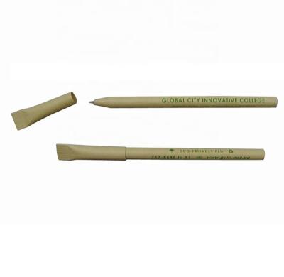 China 100% Promotional Pen Eco Friendly Kraft Ball Pen With Customed Printing Requirement for sale