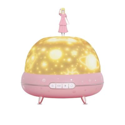 China Barber Shop 360 Degree Rotating Children's Sleep Led Light Night Music Box Starry Sky Projection Lamp for sale