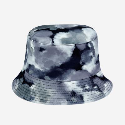 China Unique 2023 Dobby Tie Dye Double Sided Fisherman Hat Wholesale 100% Pure Cotton Bucket Hats Hip Hop Sun Visor Irregular Printing Hat for sale