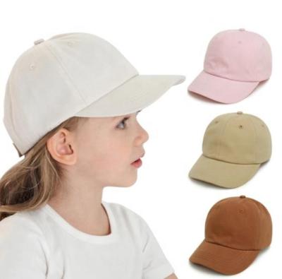 China JOINT FACTORY Wholesale Fashion Baby Kids Kids Sun Casual Hat Cotton Solid Color Adjustable Baseball Cap With Custom Logo for sale