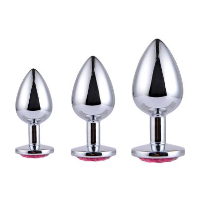 China Factory Supply Stainless Steel Metal Anal Plug With Crystal Jewelry Butt Female Plug Bead Anus Dilator Anal Toys For Male Women for sale