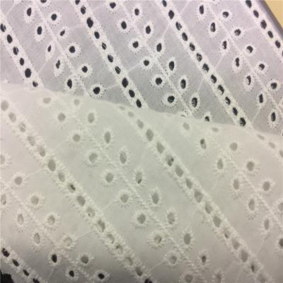 China Anti-static white voile embroidery fabric eyelet embroidery fabric embroidery fabric for shirt for sale