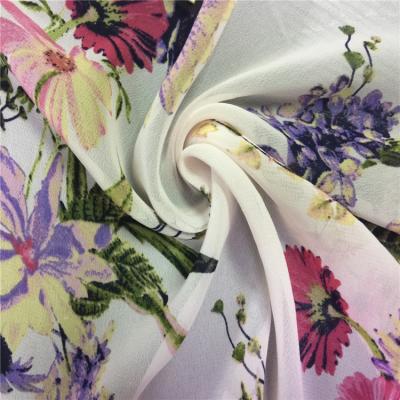 China Tear-resistant 100% 2400ST high quality polyester 75d floral printed chiffon printed fabric for clothing for sale