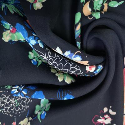 China High Quality Floral Printed 100% Polyester Printed Fabric Tear-Resistant 75d Chiffon Fabric For Clothing for sale