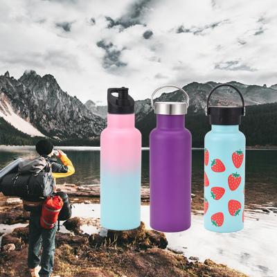 China Eco-friendly Vacuum Flask 540ml Matte Double Printing Wall Insulated Water Flask Directly Drinking Thermos Sport Flask With Lid for sale