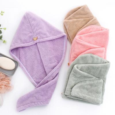 China Compressed Super Absorbent Customized Logo Women Quick Dry Wrapped Hair Drying Turban Bath Spa Use Microfiber Hair Towel for sale