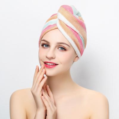 China Tablet Thickened Absorb Bride Turban Hair Towel Bath Spa Use Microfiber Head Towel for sale