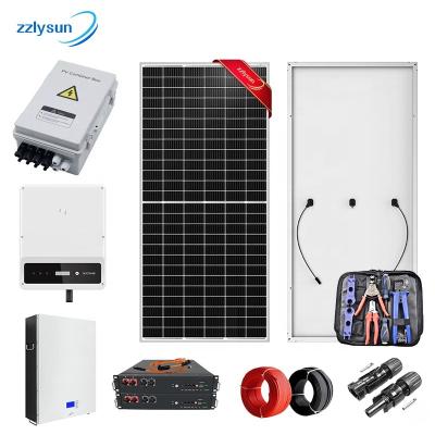 China Home Solar Panel System For Home With Battery Included 5KW 6KW With Hybrid Solar Inverter 5KW 6KW for sale