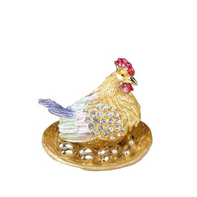 China China YI SHANG BAO Handmade Hen Jewelry Box Hen Jewelry Box Collectible Exquisite Home Decoration for sale