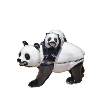 China China YI SHANG BAO Handmade Panda Jewelry Box Panda Jewelry Box Collectible Home Decoration Exquisite for sale