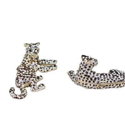 China China YI SHANG BAO Handmade Leopard Exquisite Leopard jewelry box home jewelry box collectable decoration for sale