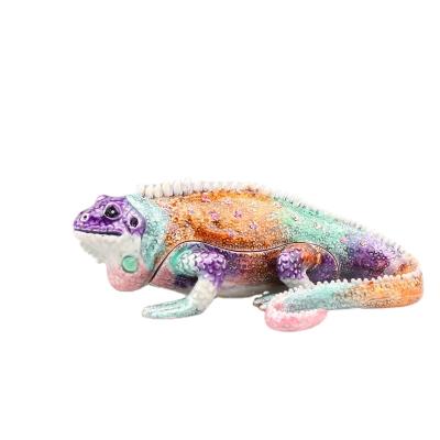 China China YI SHANG BAO Lizard Decoration Animal Personality Ornament Enamel Creative Craft Gift Jewelry Box for sale