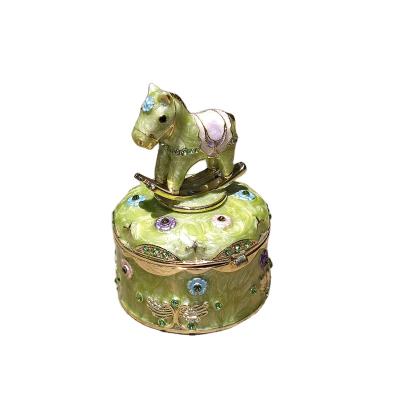 China China YI SHANG BAO High Value Cute Pet Style Cute Pony Earring Jewelry Storage Box Creative Jewelry Storage Box for sale