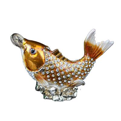 China China YI shang bao creative craft personalized decoration goldfish with silver home decoration jewelry box for sale