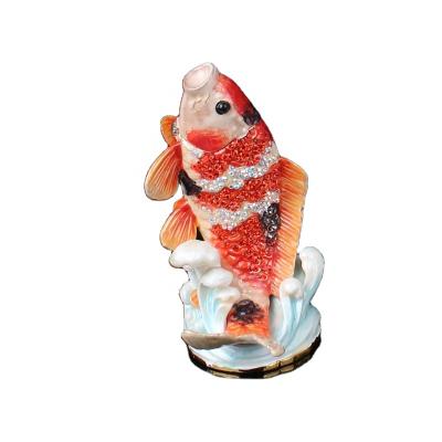 China Exquisite Koi Fish Jewelry Box Collectible Home Decoration China YI SHANG BAO Handmade Koi Fish Jewelry for sale