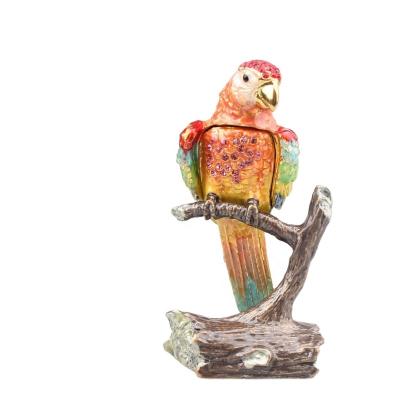 China China YI SHANG BAO Handmade Macaw Jewelry Box Exquisite Macaw Home Jewelry Box Collectable Decoration for sale