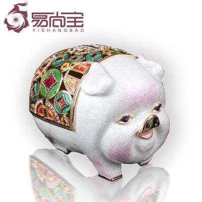 China Cute High Quality Zinc Alloy Children Piggy Bank Pig Cartoon Character Bao Shang YI Piggy Bank Eco-friendly Metal Materials for sale