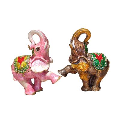 China China YI SHANG BAO Exquisite ornaments enamel exquisite art jewelry packaging baby elephant jewelry box for sale