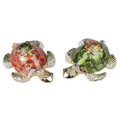 China China YI SHANG BAO Hot Selling Product Simple Creative Cute Jewelry Gift Decoration Mother and Child Turtle Desktop Jewelry Box for sale