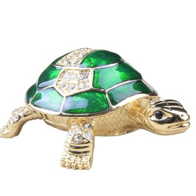 China China YI SHANG BAO European and American animal personality small turtle style creative ornaments enamel jewelry box for sale