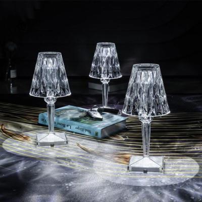 China Modern Acrylic Table Lamp Usb Rechargeable Decoration Desk Light Crystal Night Light for sale