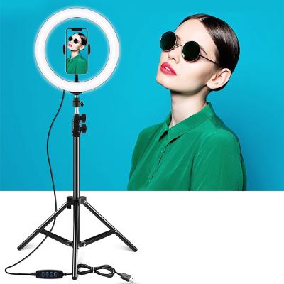 China 10 Inch PORTABLE 3200k-5600k Dimmable Led Ringlight Photography Makeup Ring Light Lamp for sale