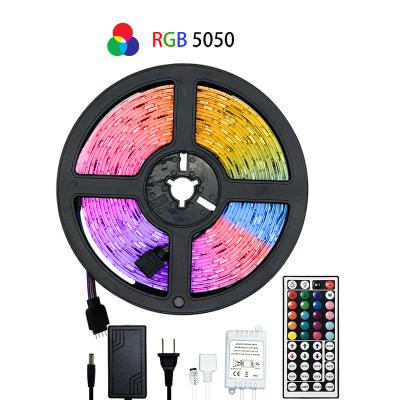 China Residential Waterproof Flexible Smd 12V 5 Meters With Key Remote 44 Color Changing 5050 RGB Led Strip Light for sale