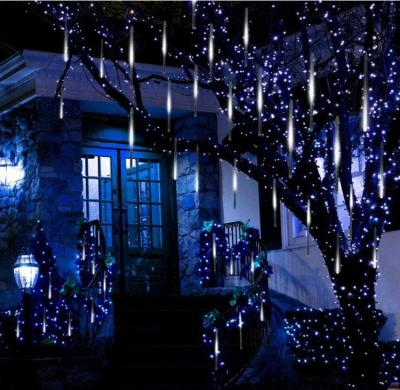 China Outdoor Decoration Light 50CM Festival Rope Lights Falling Rain Icicle RGB Fairy String Meteor Shower Waterproof Led Light for sale