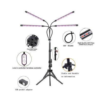 China Seed Seed Planting Best Selling Led Plant Grow Light Strip Grow Lamp Full Spectrum 5V With Tripod On/Off 4/8/12H Timer For Indoor Plants Growth for sale