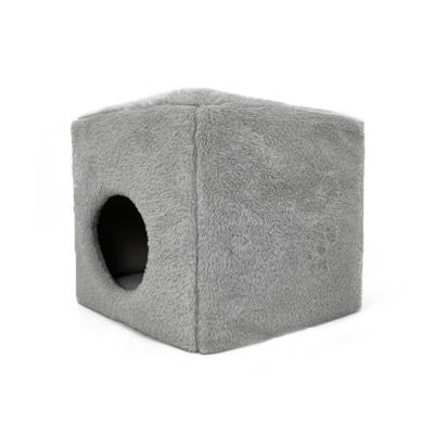 China Yangyangpet Breathable Memory Foam Soft Washable Velvet Cat Cave Nest Cat Bed for sale