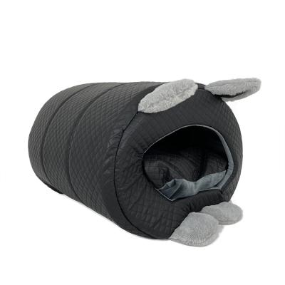 China Yangyangpet Breathable Cute Cartoon Cat Cave Bed Cylindrical Cat Nest With Rectangle Soft Cushion for sale