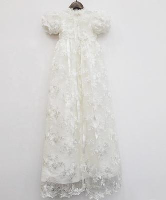 China Breathable Chrisom With Long Lace Baby Christening Gown Little Girls Baptism Dresses for sale