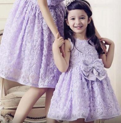 China Breathable Mom And Baby Matching Clothes Party Wear Dress for sale