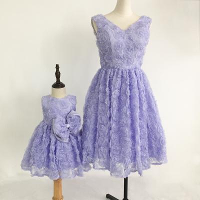 China Breathable matching dress for baby and mommy clothes set mom baby dress for sale