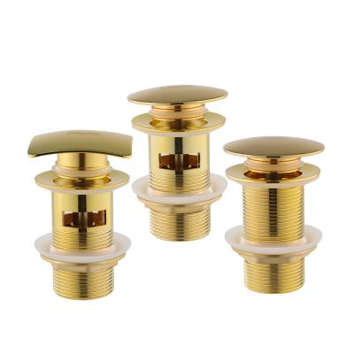 China Modern PVD Gold Stainless Steel Pop Up Drain Valve Washroom Sink Basin Drain Drainer OEM Brass Square Overflow Basin Waste for sale