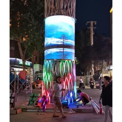 China Pantalla flexible cilíndrica impermeable al aire libre de la exhibición P3 LED en venta