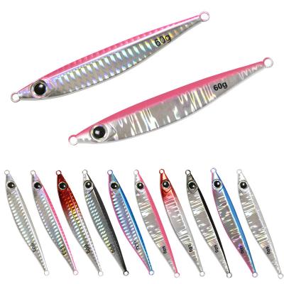 China Vivid Action 40/60/80/100g Lead Swimming Fishing Lure Various Colors Metal Slow Sinking Jig For Lure Slow Throw Lure Bait for sale