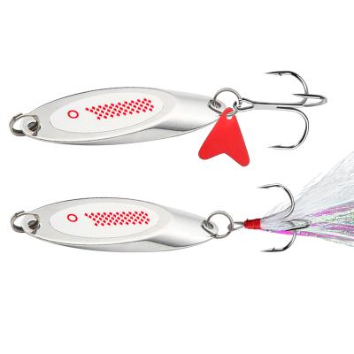 China Wholesale 7g-80g Durable Bevel Metal Spoon Bait Trolling Groundbait Sinking Big Size Metal Lure Building Groundbait for sale