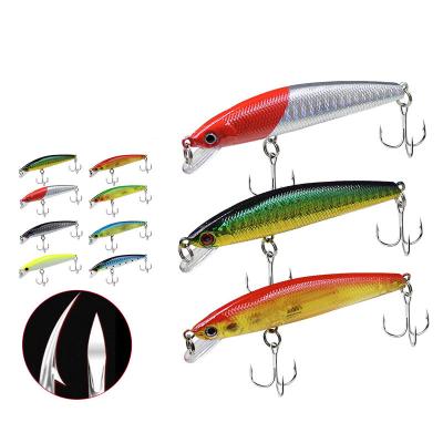 China Vivid ABS 7.5g Action 85mm Minnow Bass Plastic Jerkbait Artificial Swimming Lures Fishing Minnow Swimbait Hard Mount for sale