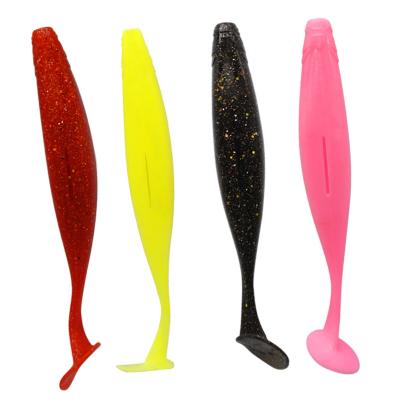 China Durable Top Selling Large T Tail Worm Lure Fishing Soft Artificial Lure PVC Groundbait Volume In Common Saltwater Fishing Tackle for sale