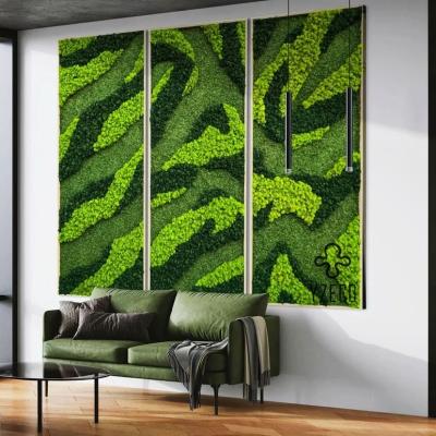 China Real Natural Wood Moss Art for Home Office Preserved and 100% Natural Moss Decoration for sale